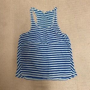 ✰ blue and white striped racer back tank top ✰